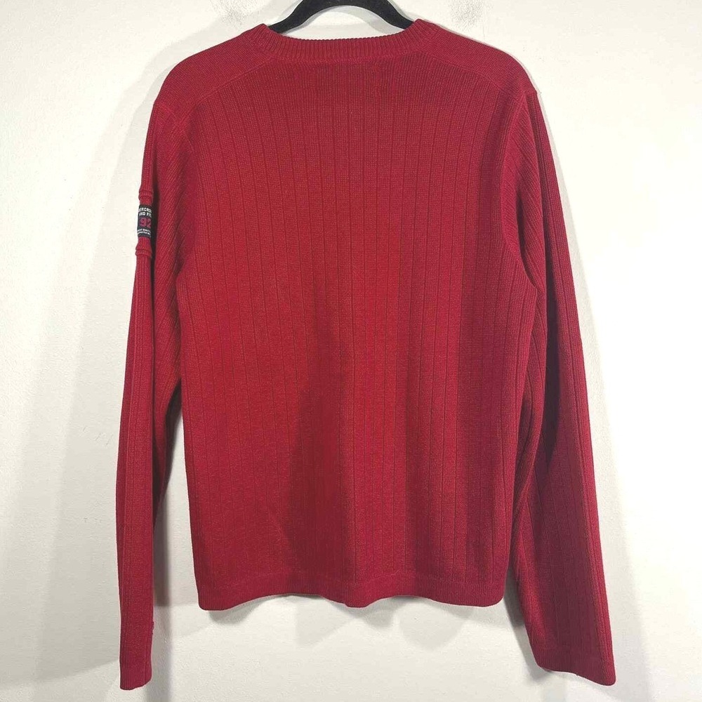 Abercrombie & Fitch Vintage Y2K Red Muscle Sweater Men M Ribbed Crew Neck Preppy - Picture 5 of 5